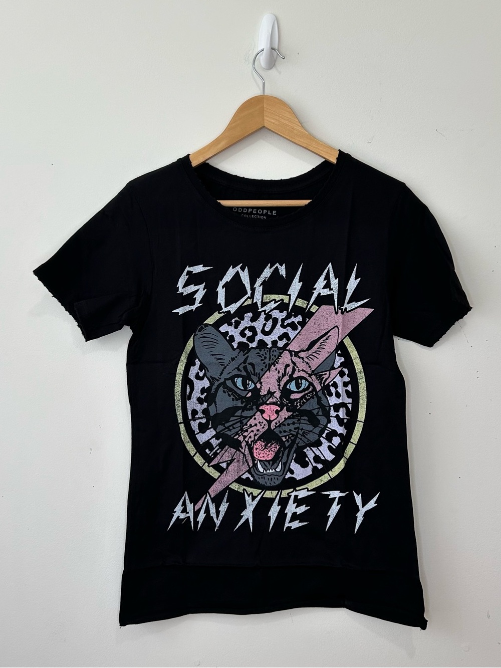 Recycled Karma Odd People Black Social Anxiety Graphic Tee Women’s Size XS